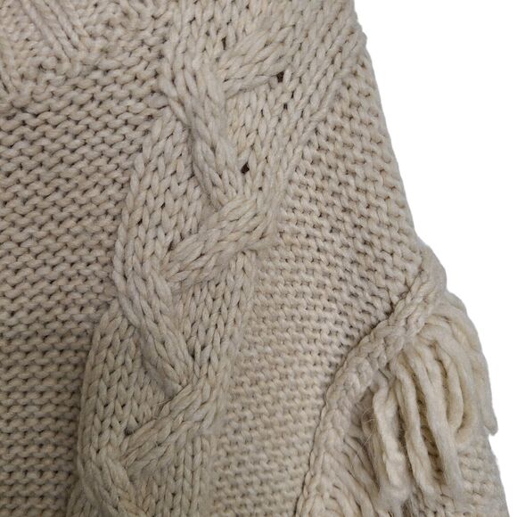 Betty Betty Women’s SZ L Firenze Made In Italy Tan Poncho/Sweater Wool & Alpaca - Picture 4 of 8